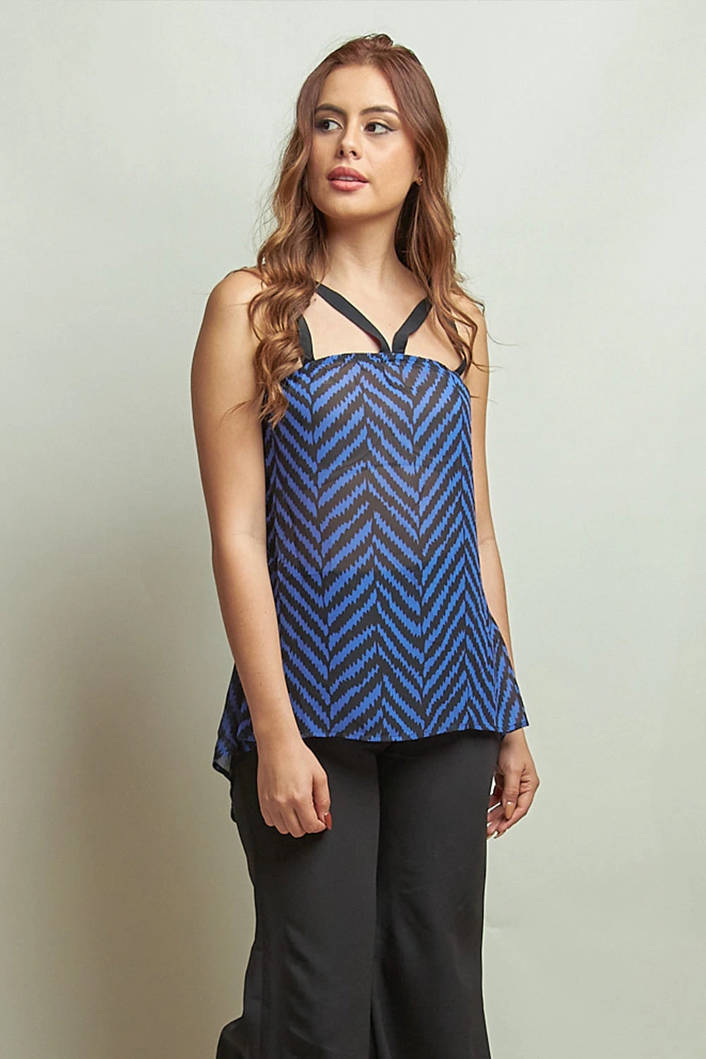 Blusa Candela Azul Estampado - imagen 1