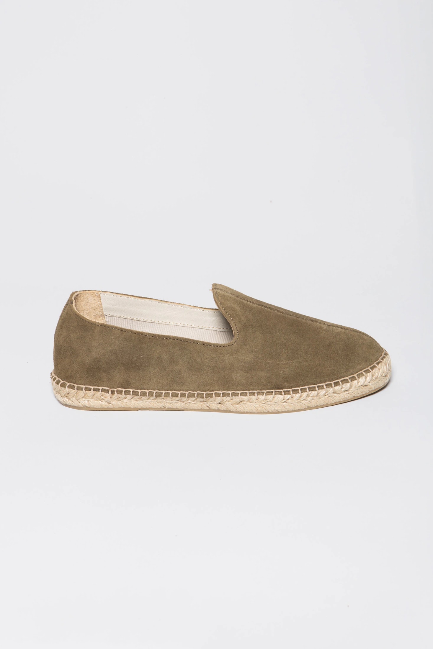 Men's leather espadrille kaki canvas - imagen 1