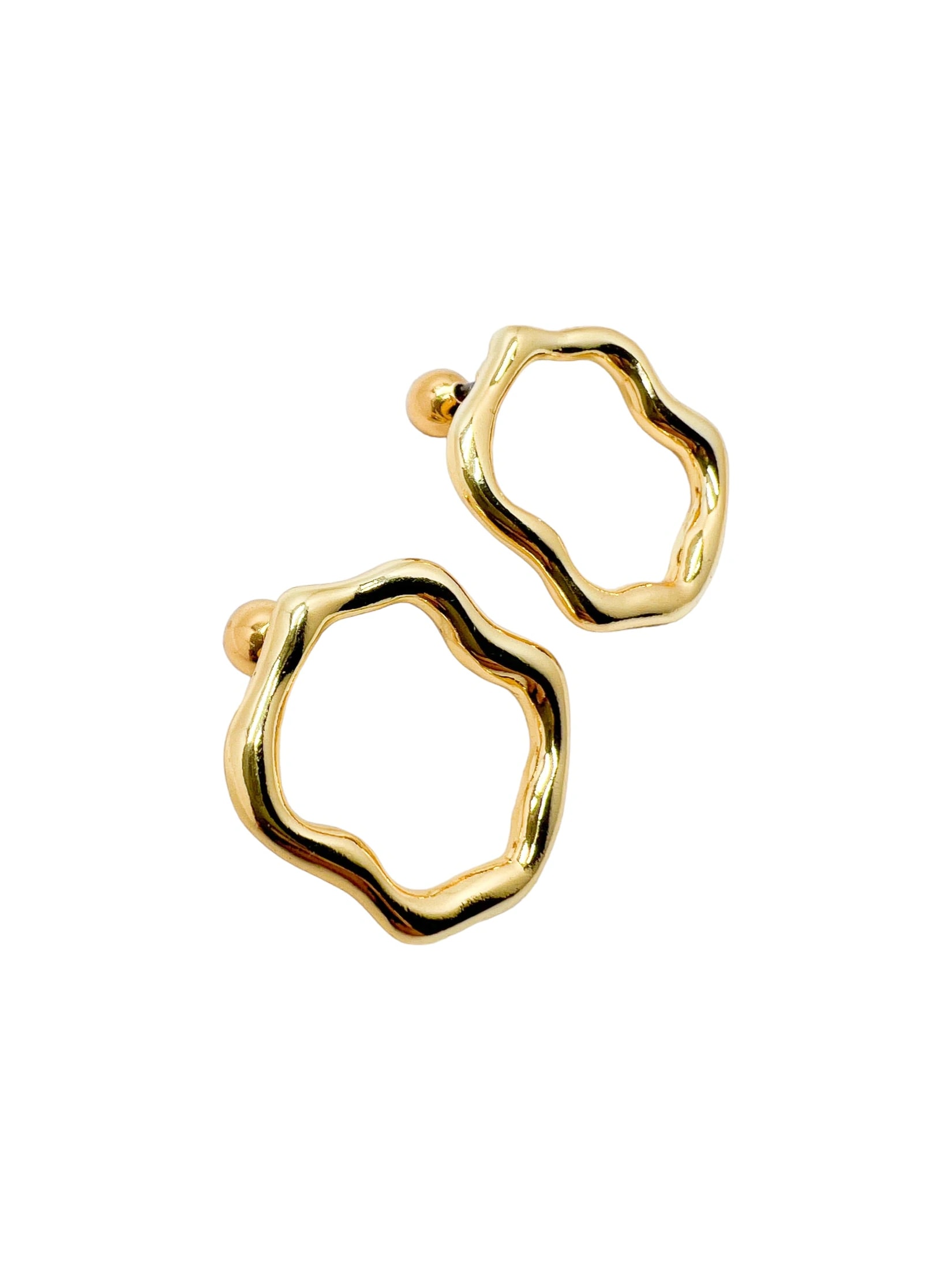aretes redondos cosmic water gold - imagen 1