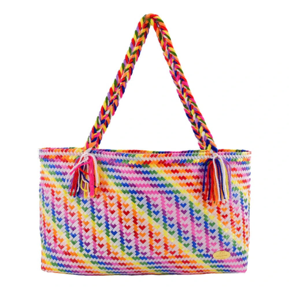 The Nicky Bag in White Rainbow Hearts - imagen 1