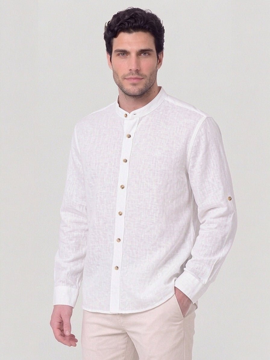 Camisa manga larga en cuello mao neru para hombre Jon Sonen 020225012 - imagen 1