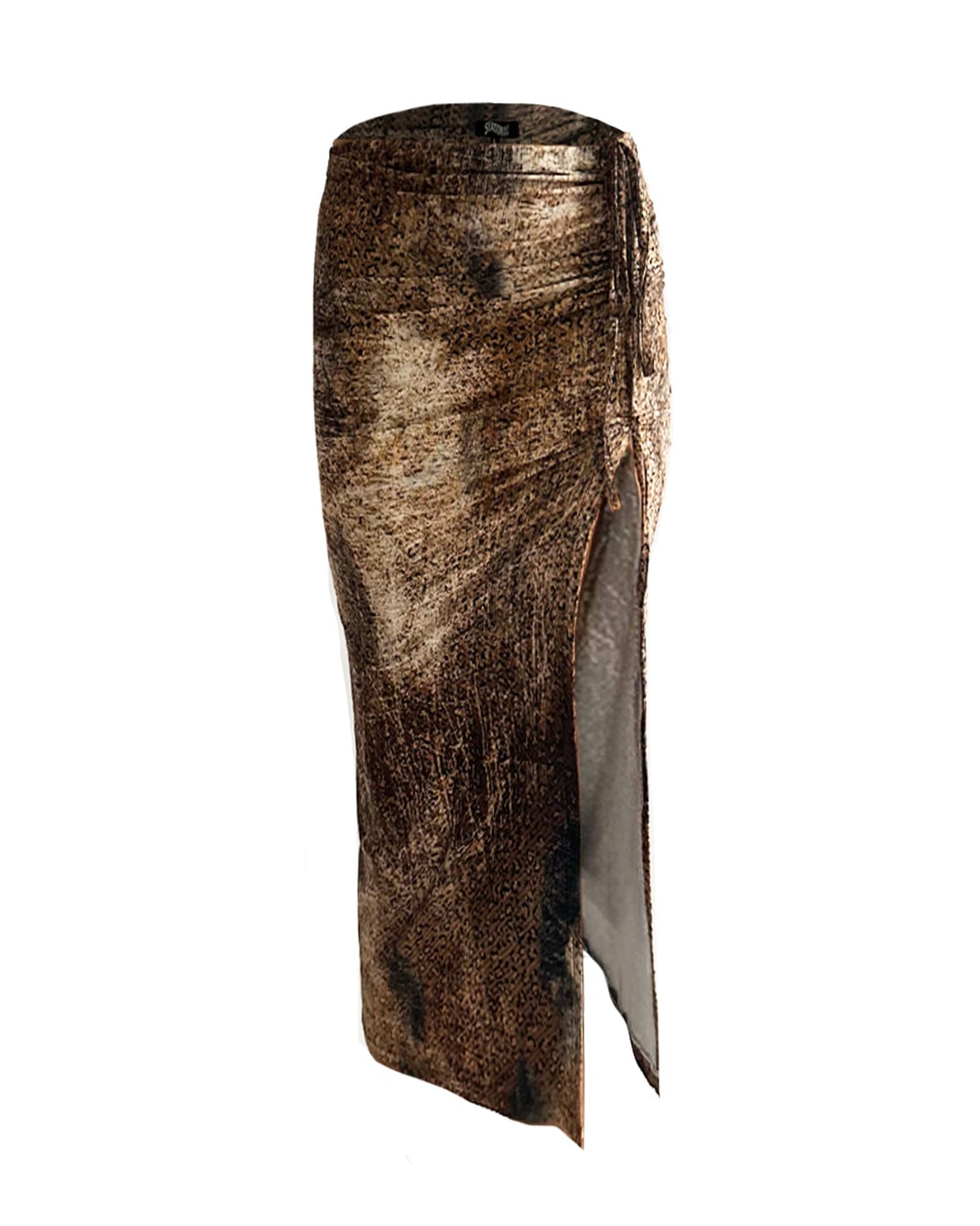 Drawstring Skirt in Distressed Leopard - imagen 1