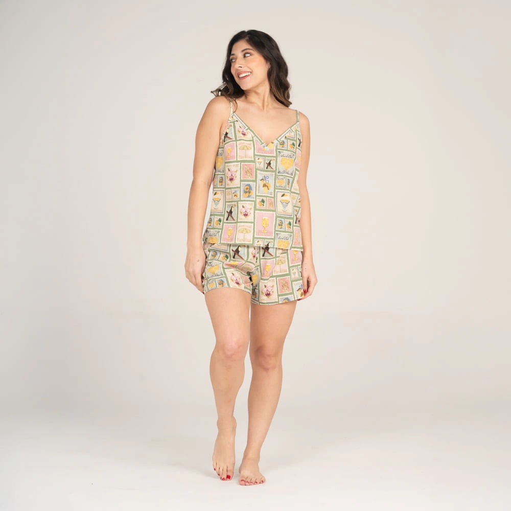Conjunto de Pijama Short Estampilla. - imagen 1