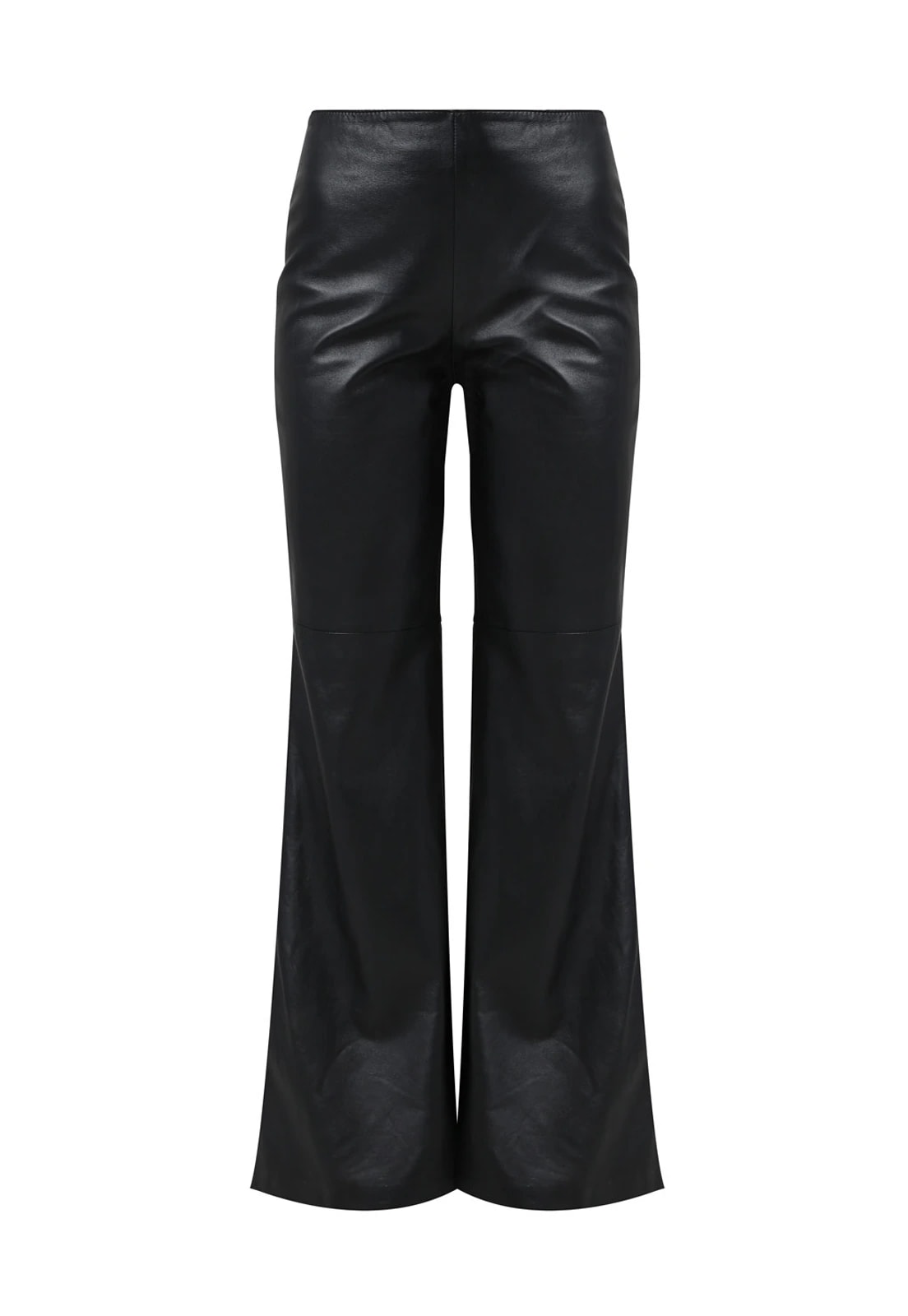 SEMI-FLARE LEATHER TROUSERS - imagen 1