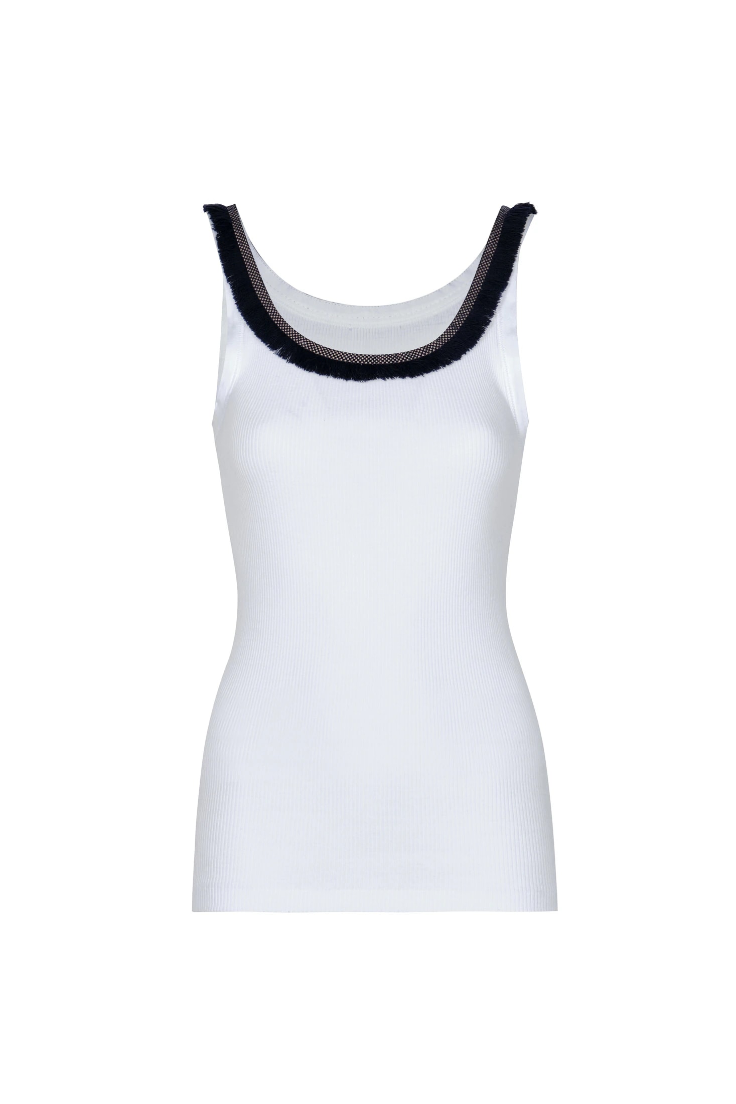 Coco Hand Embroidered Tank Top / White - imagen 1