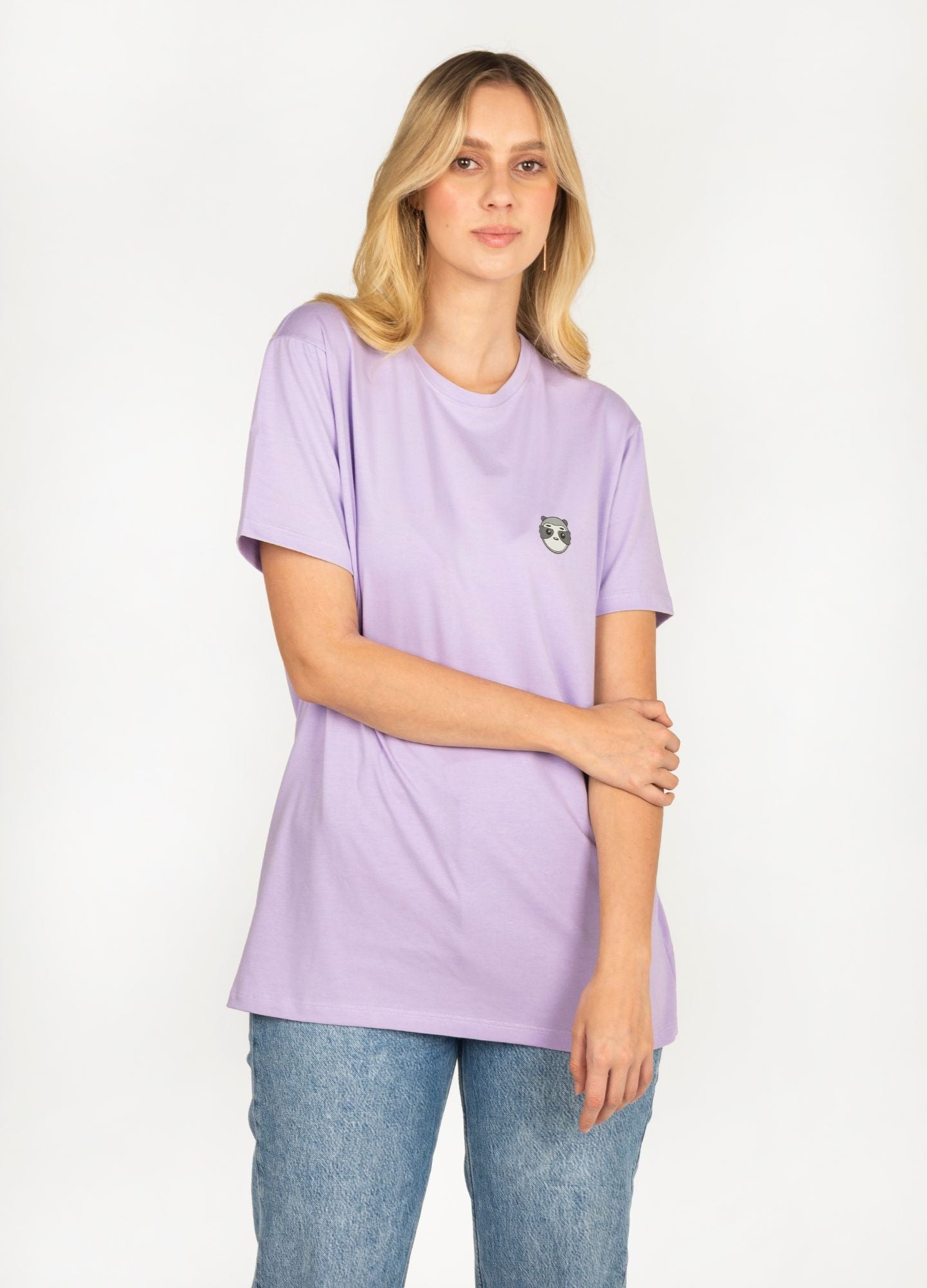Basic Perezoso Camiseta Regular – Lila - imagen 1