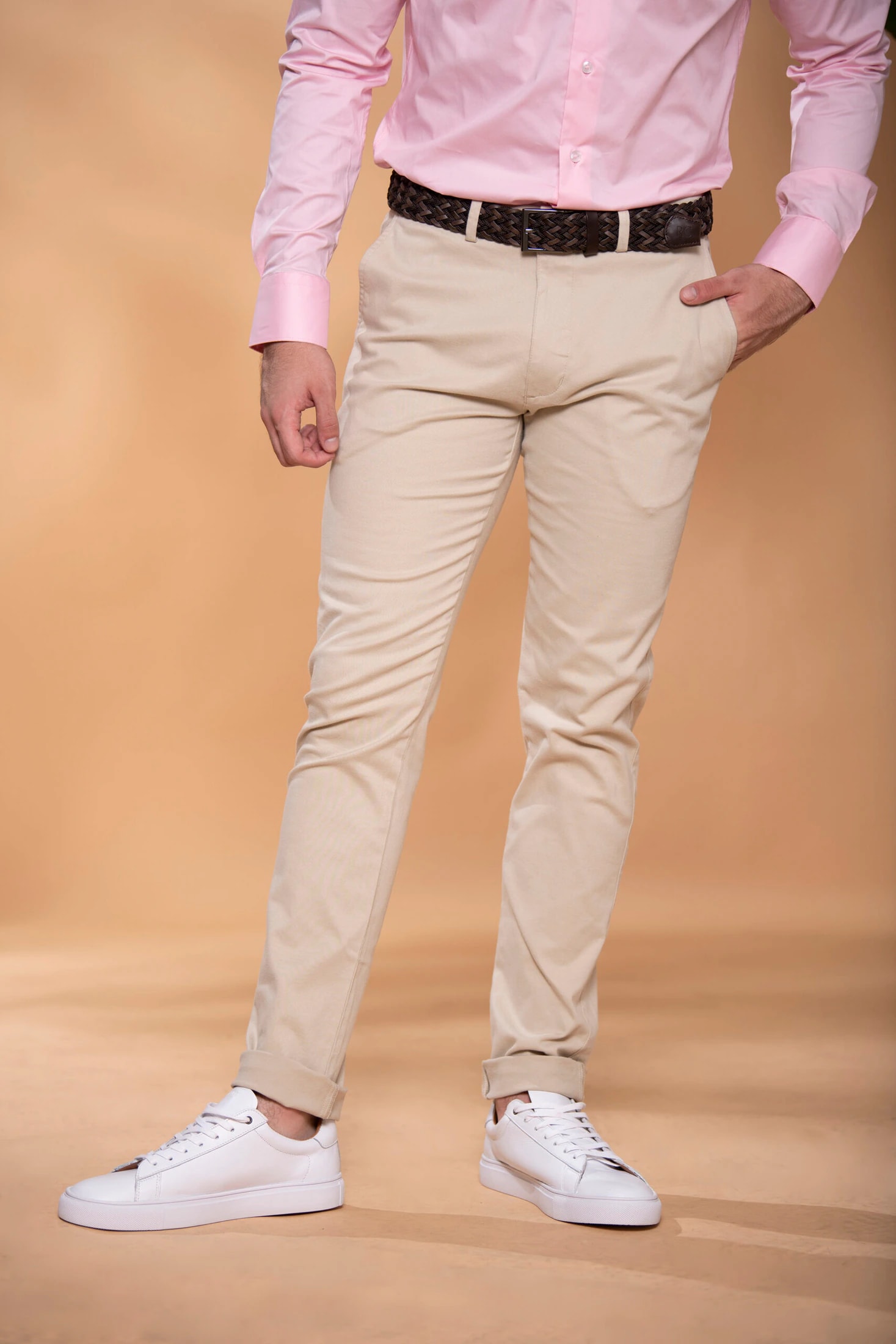 Pantalón Slim Fit Mezcla Algodón Habano - imagen 1
