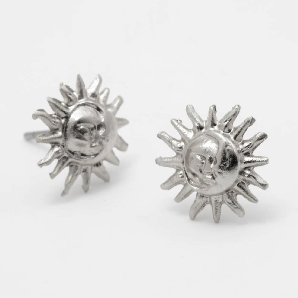 Aretes Sol de Rumbo Plateado - imagen 1