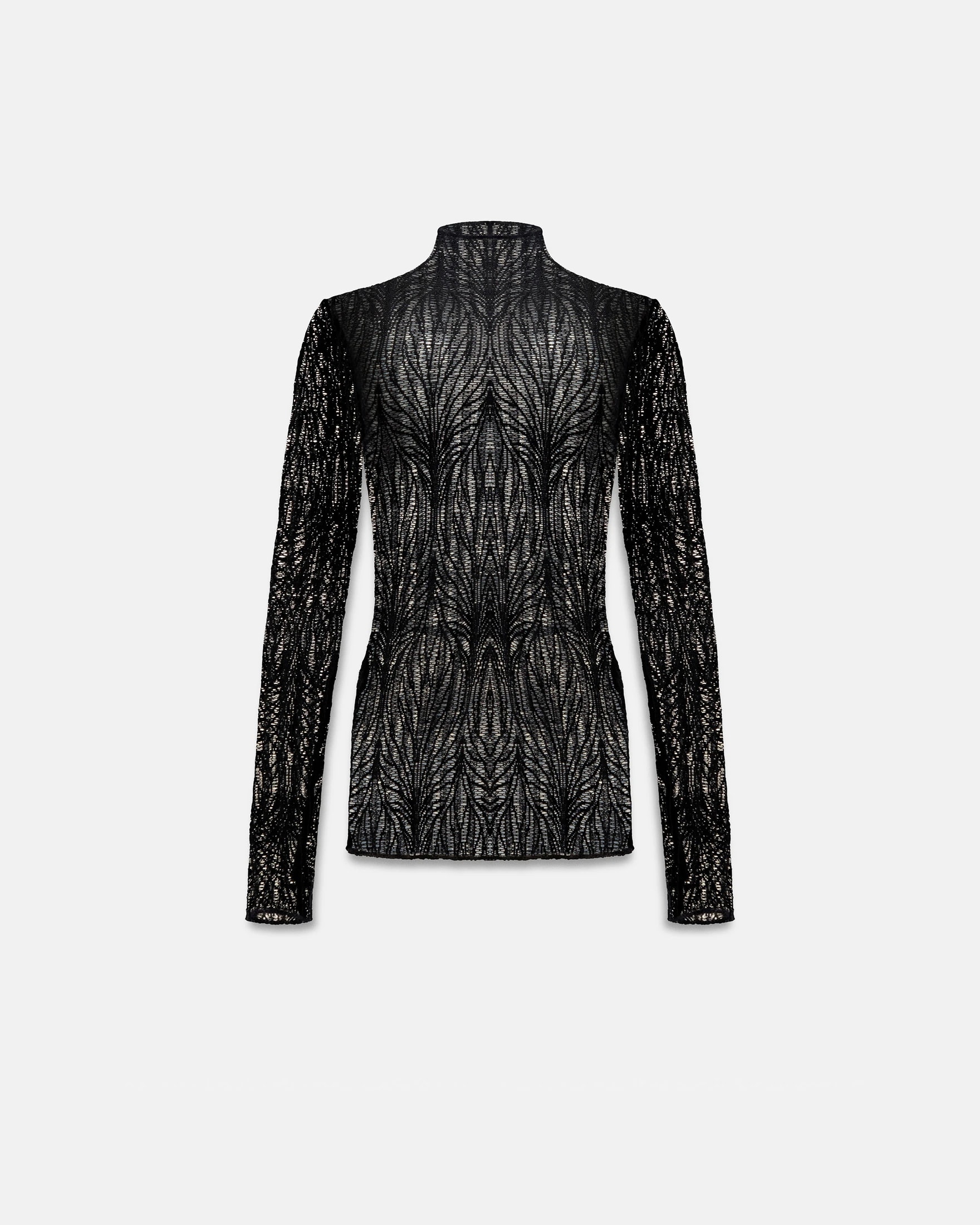 Basics Turtle Neck Top Transparent Black - imagen 1