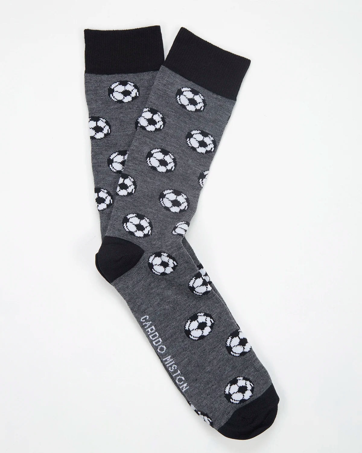 Medias Algodón Estampado Balón Fútbol  - Fondo Gris - imagen 1