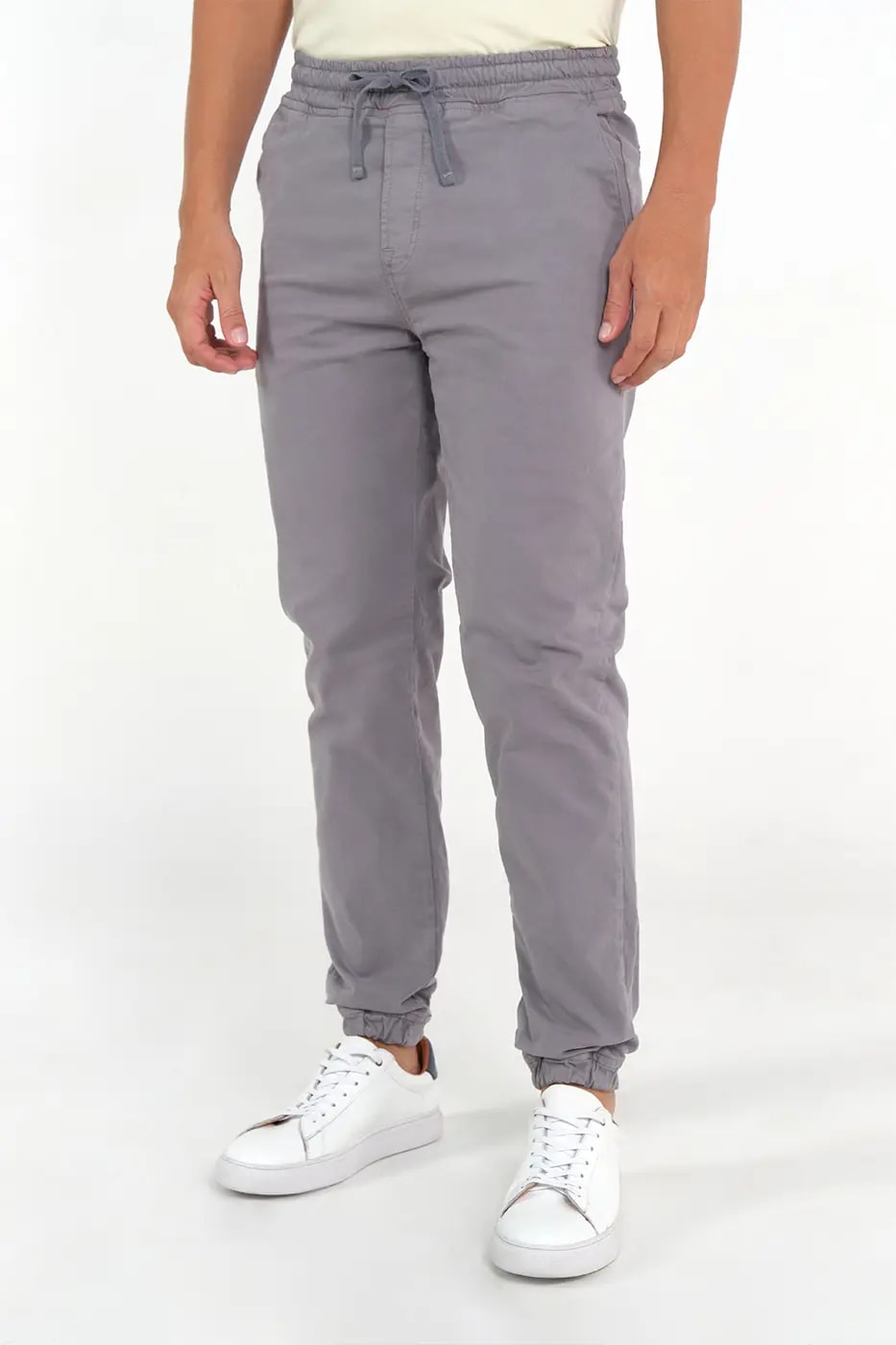 Pantalón Jogger Slim Fit Mezcla Algodón Gris - imagen 1
