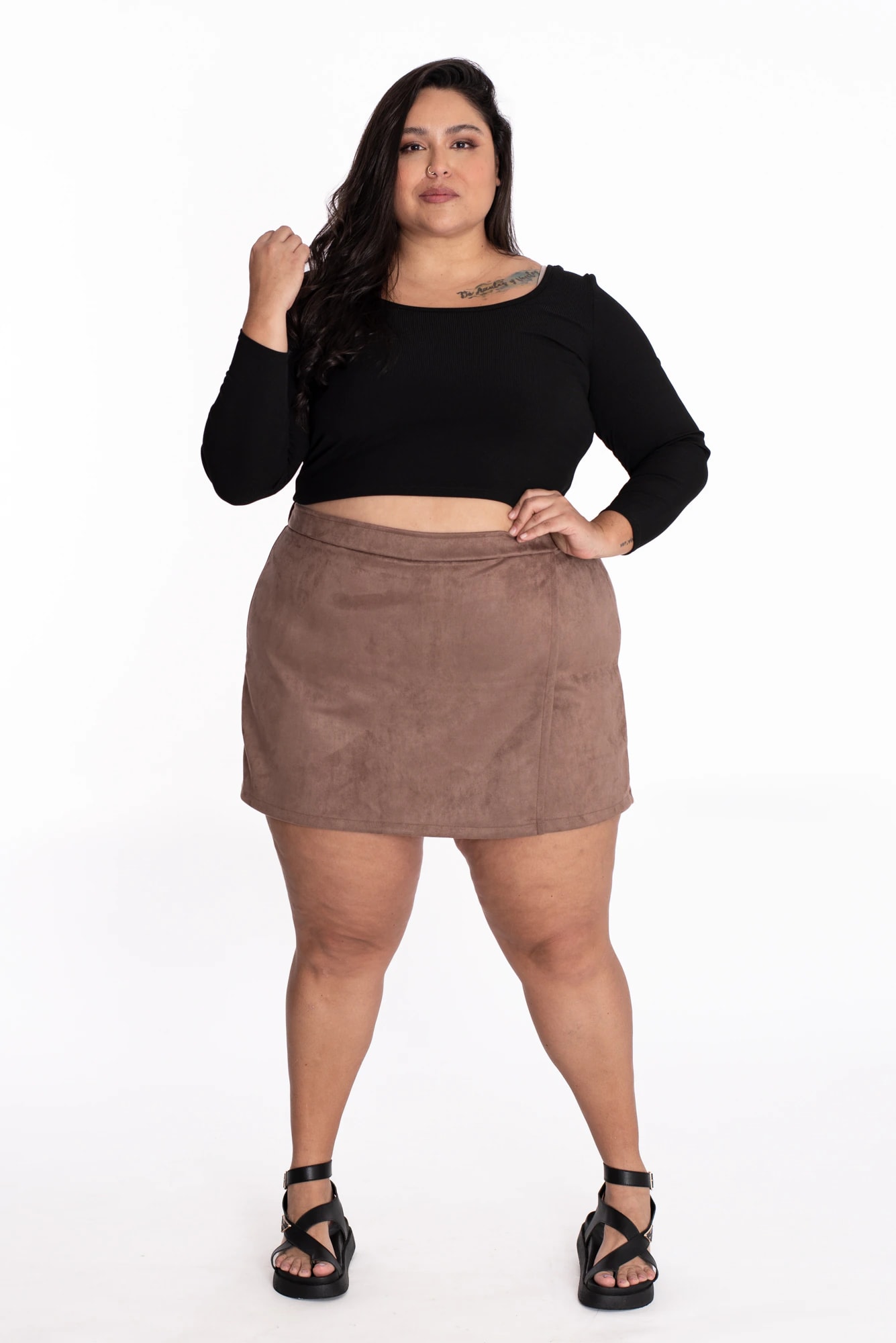 Falda Short Olivo Café - imagen 1