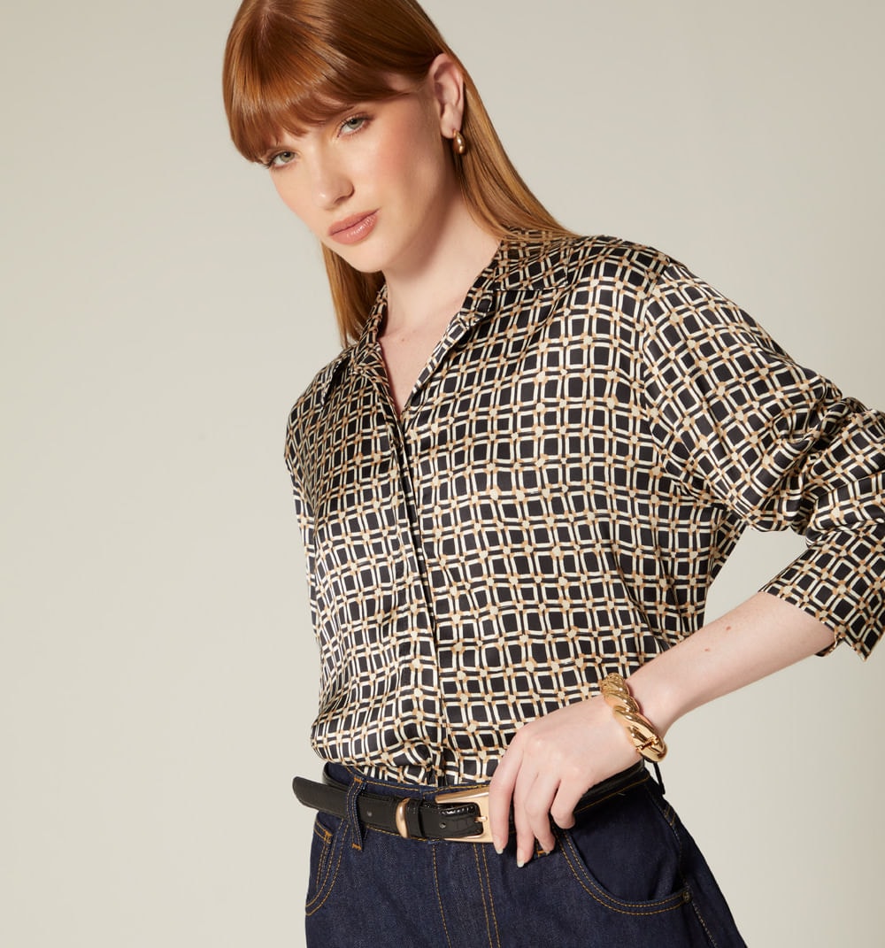 Blusa camisera manga larga - imagen 1