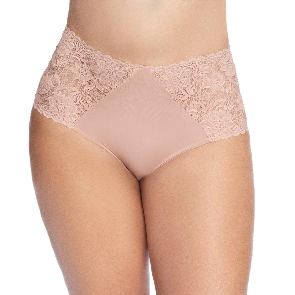PANTY CON LATERALES EN ENCAJE Y TIRO ALTO - imagen 1