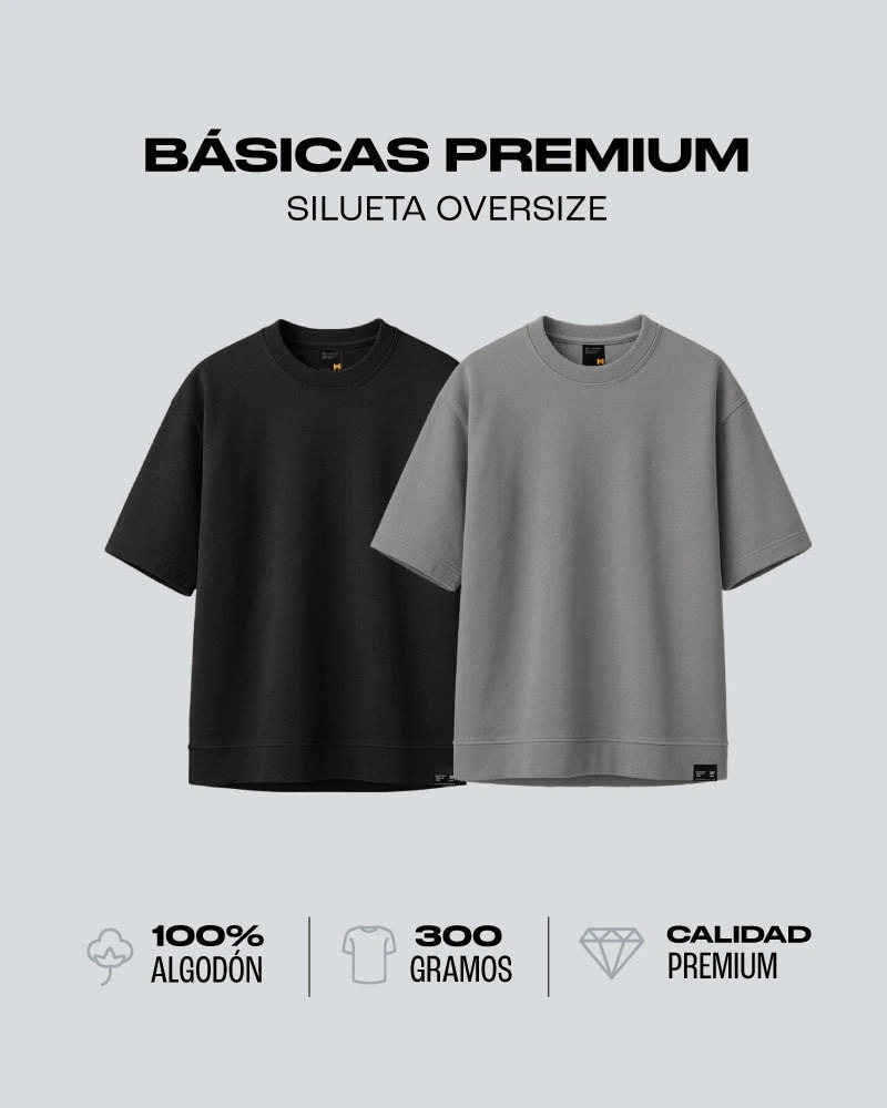 Duo Pack Camisetas Básicas Oversize Neutro - Premium 300G - imagen 1