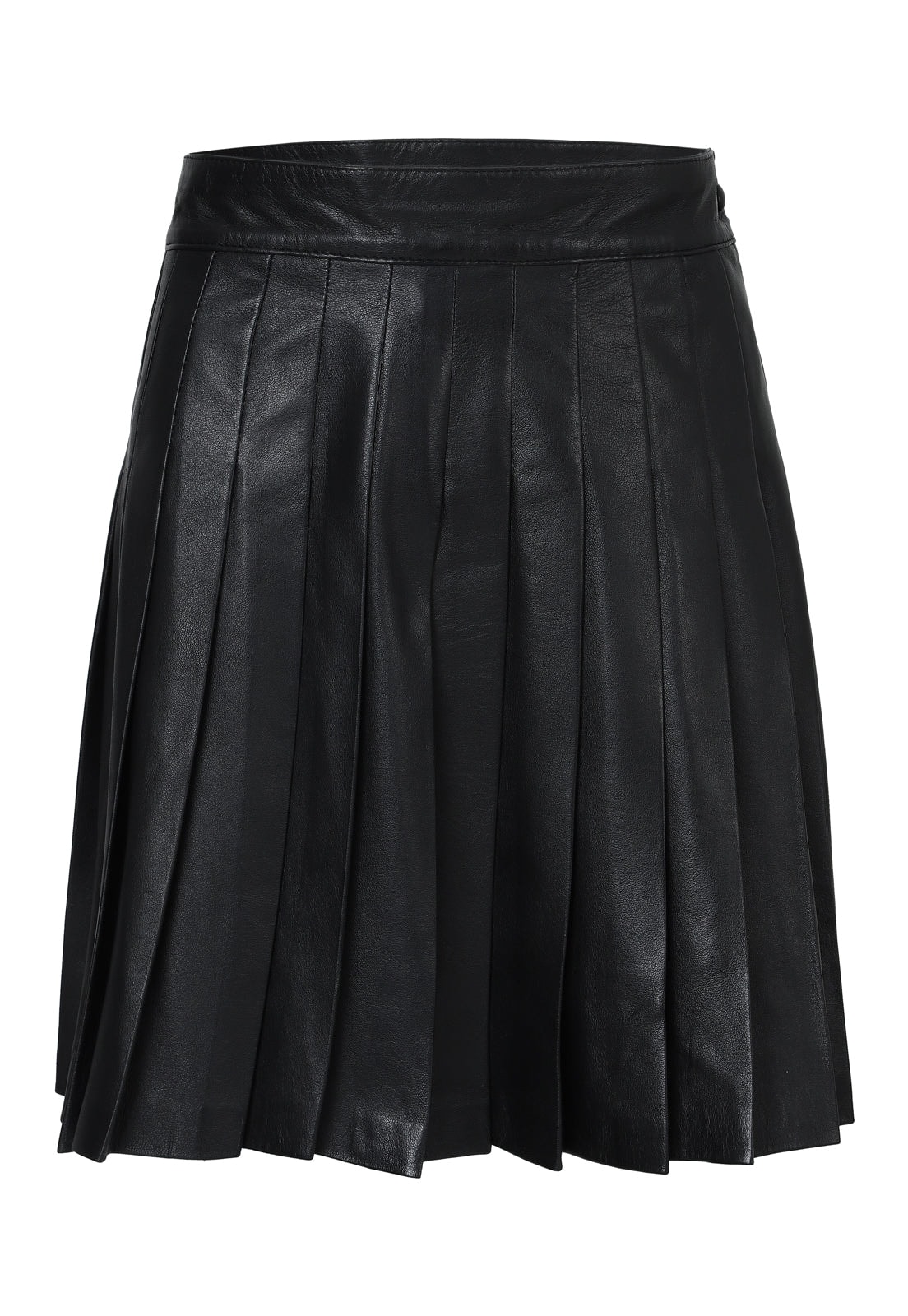 PLEATED LEATHER MINI SKIRT - imagen 1