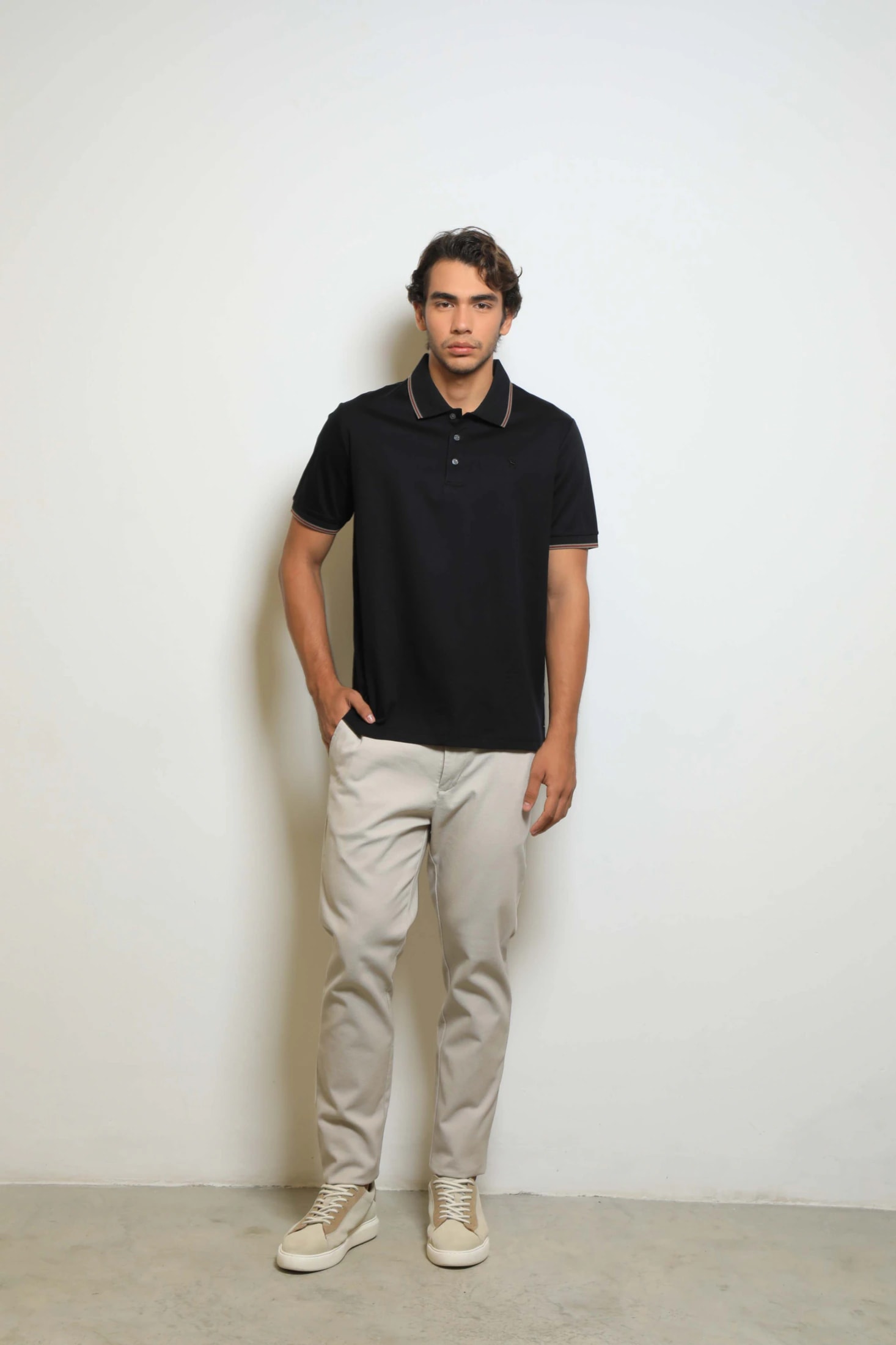 Polo Fashion Mercerizada Negro/Vino - imagen 1