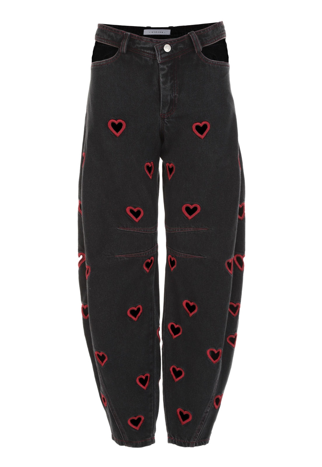 Mini Hearts Barrel Pants Black - imagen 1