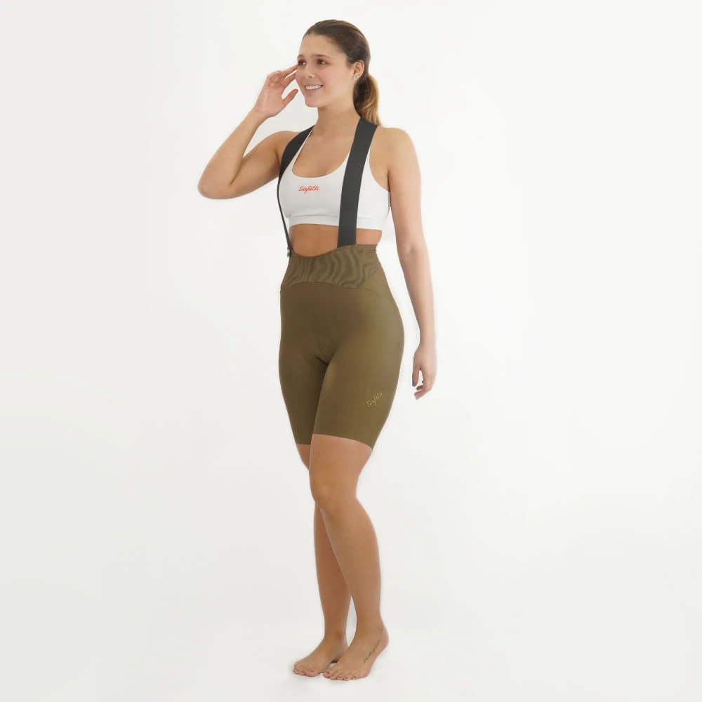 PANTALONETA CICLISMO TOSCANA 2.0 OLIVA PARA MUJER - imagen 1