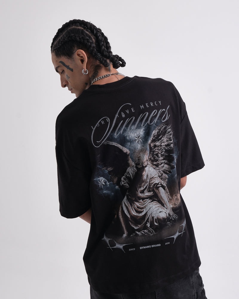 Camiseta Negra Oversize Divine Wrath - imagen 1
