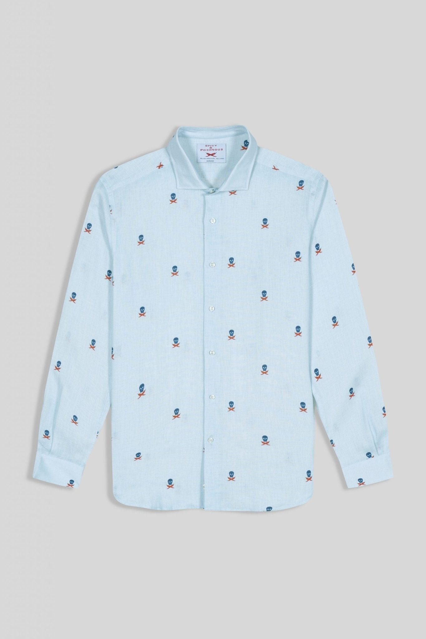Men's linen shirt separated skulls icement - imagen 1