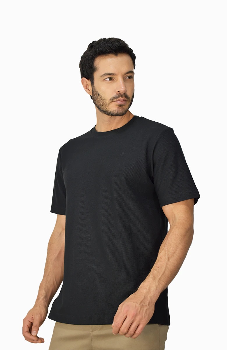 Camiseta texturizada Negra para Hombre - imagen 1