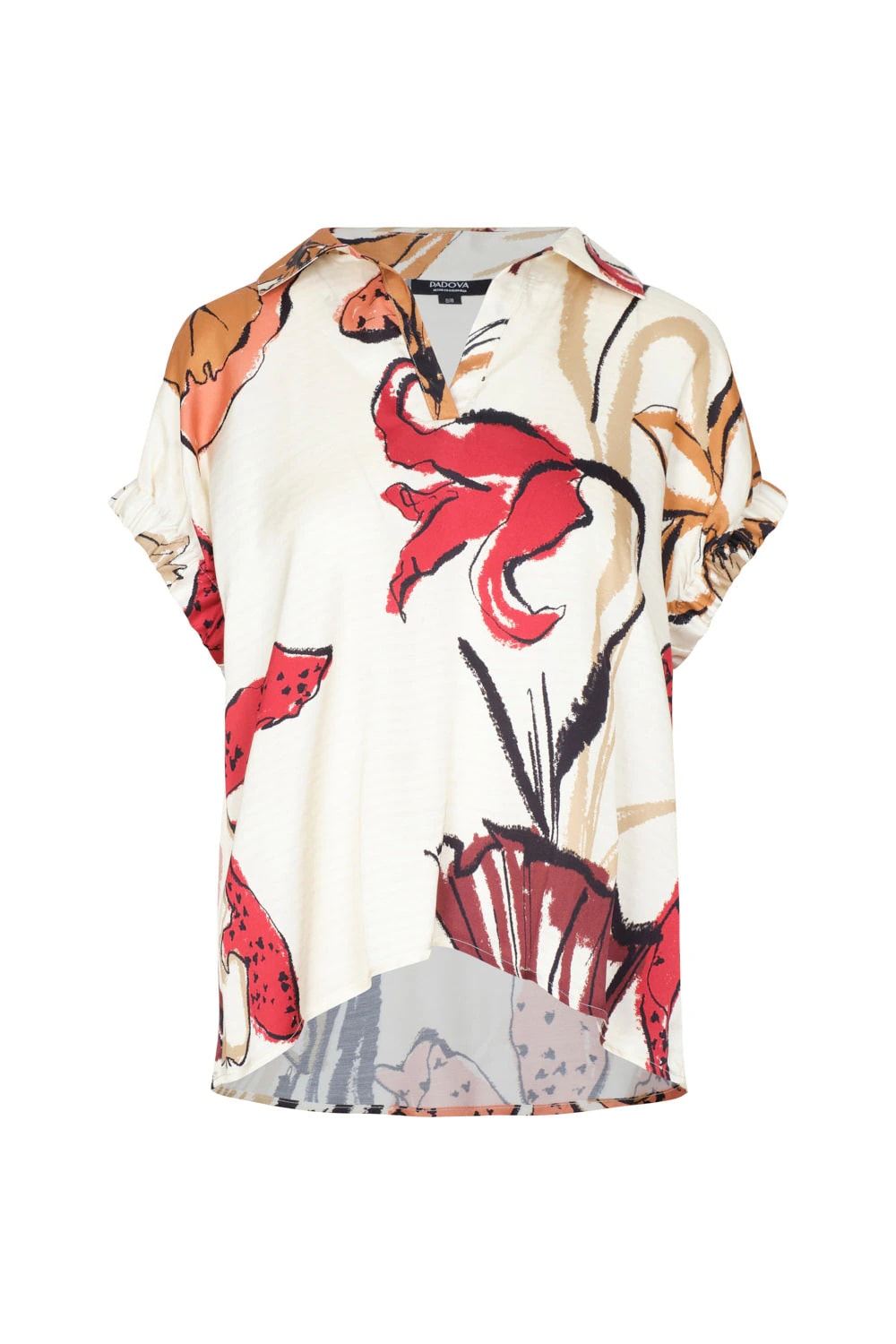 Blusa Janine ivory burgundy - imagen 1