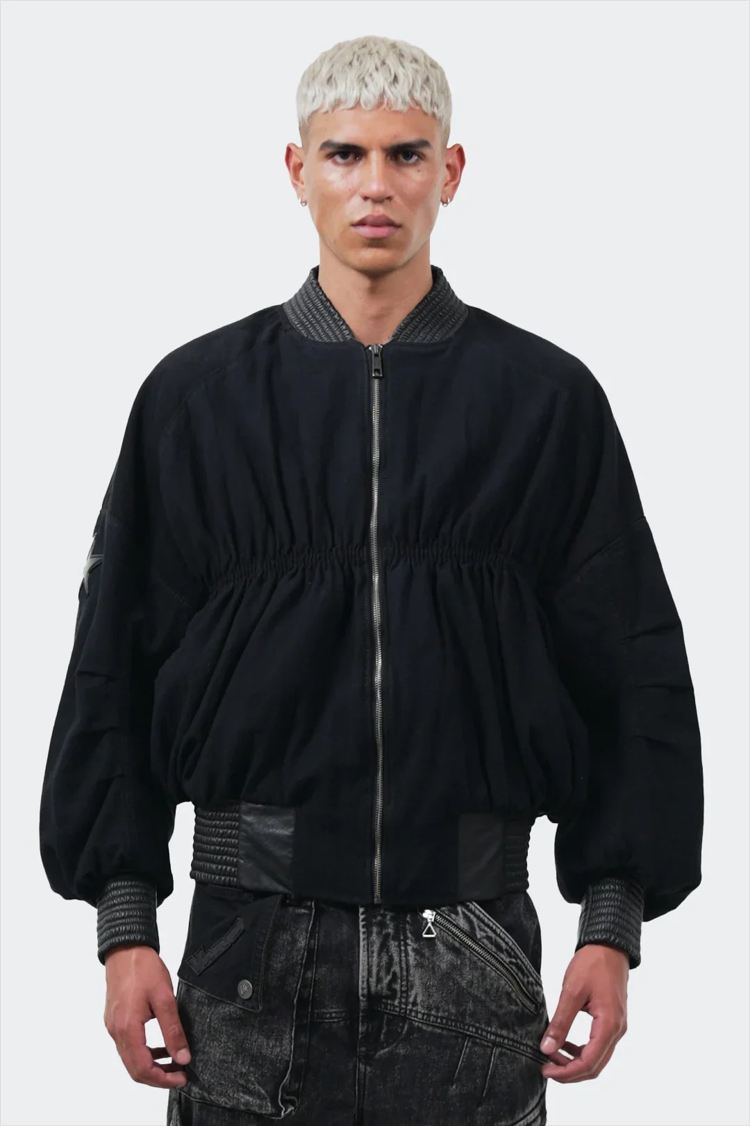 VENENO CHAQUETA DENIM CUERO BOMBER - imagen 1