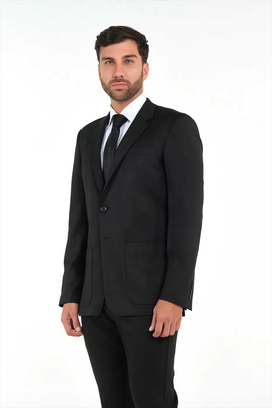 Traje Slim Fit Paño Negro - imagen 1