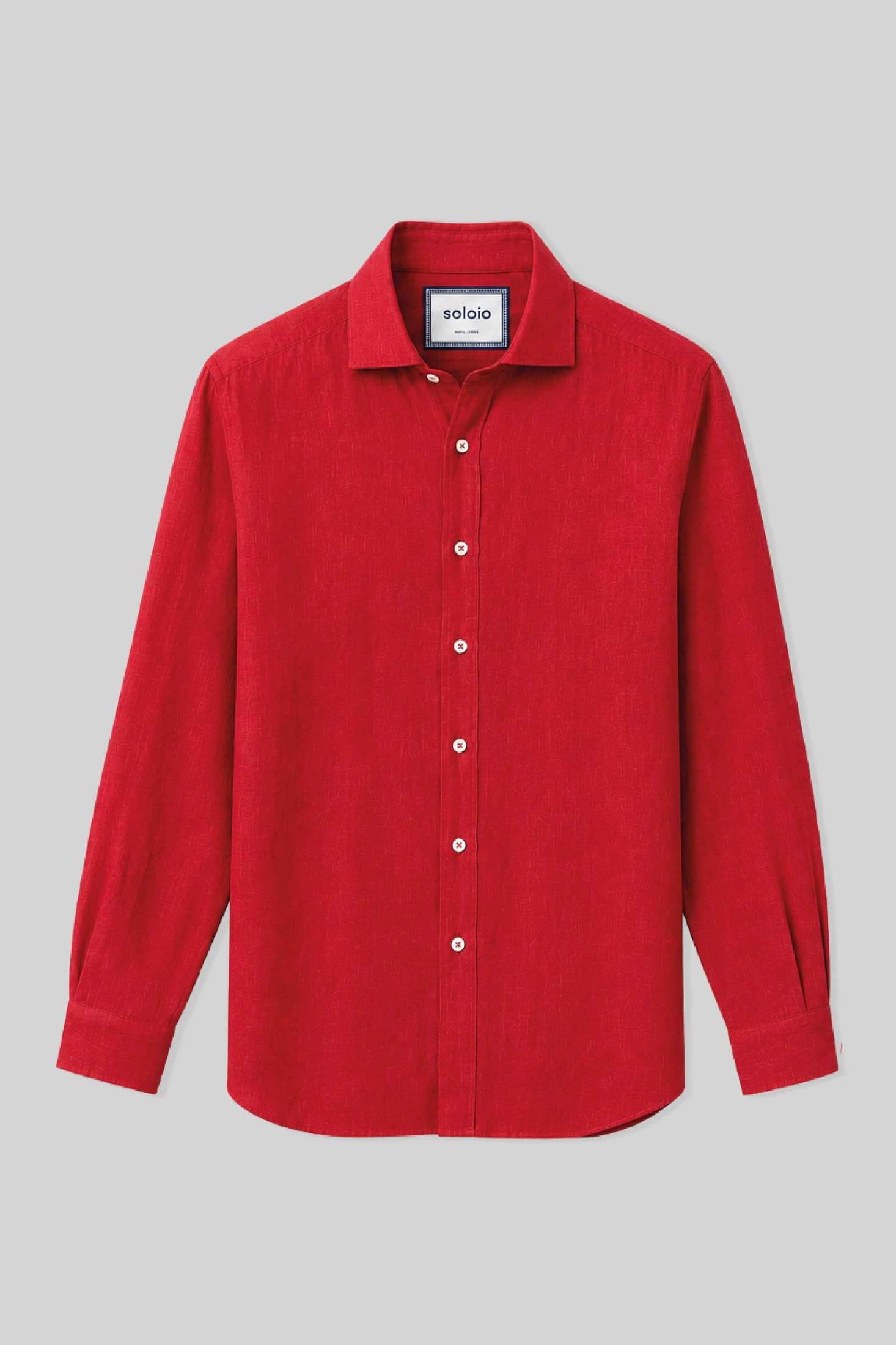 Men's linen shirt equestrian red - imagen 1