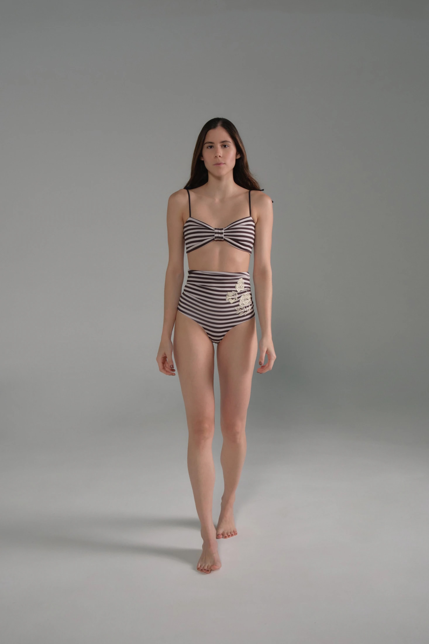 Morante Embroidered Bottom / Black & White Stripes - imagen 1
