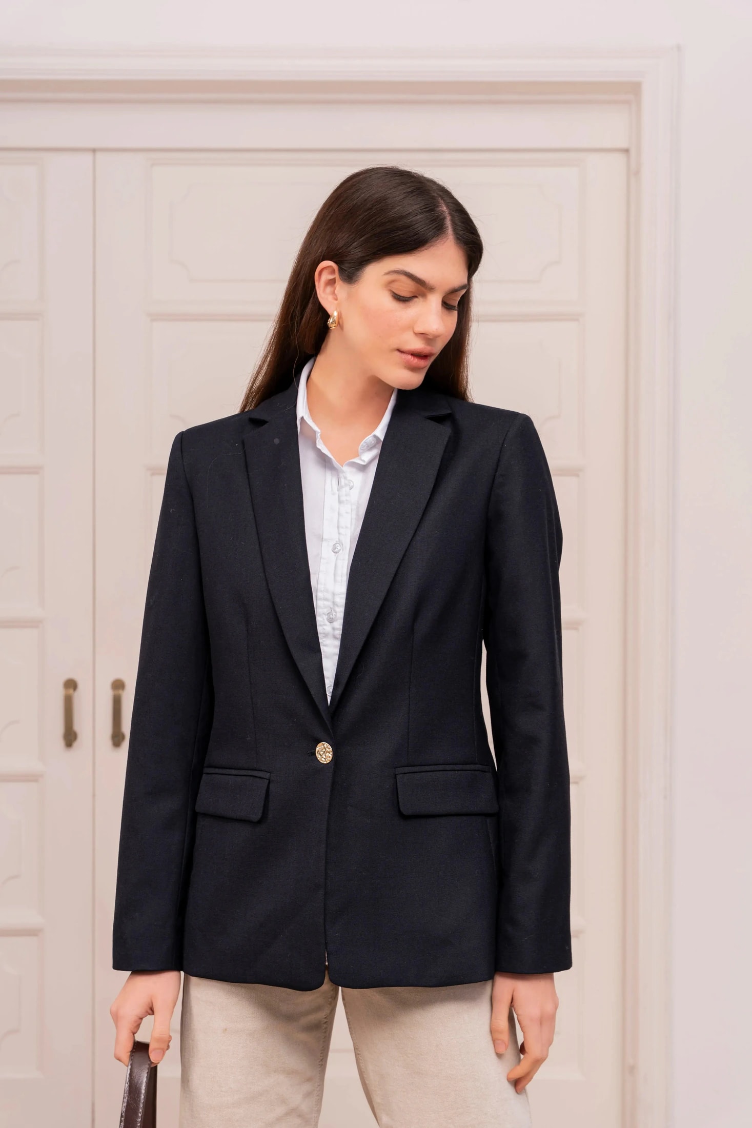Blazer Merino Mujer Azul Oscuro - imagen 1