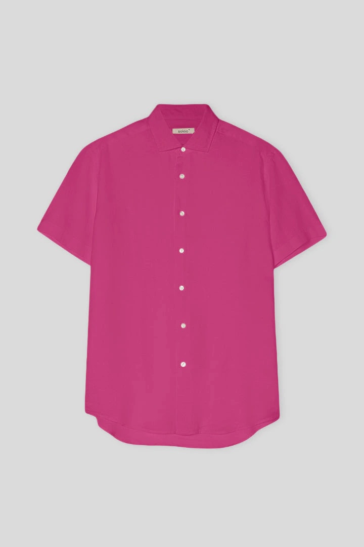 Men's linen shirt fuchsia purple - imagen 1