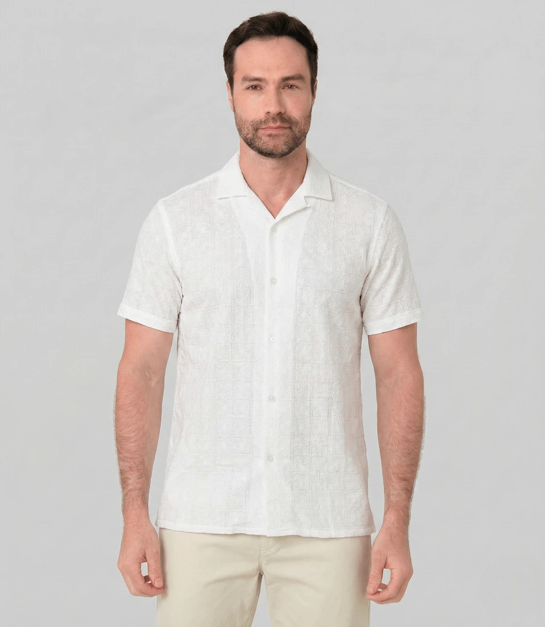 Camisa con textura manga corta para hombre Jon Sonen 027225016 - imagen 1