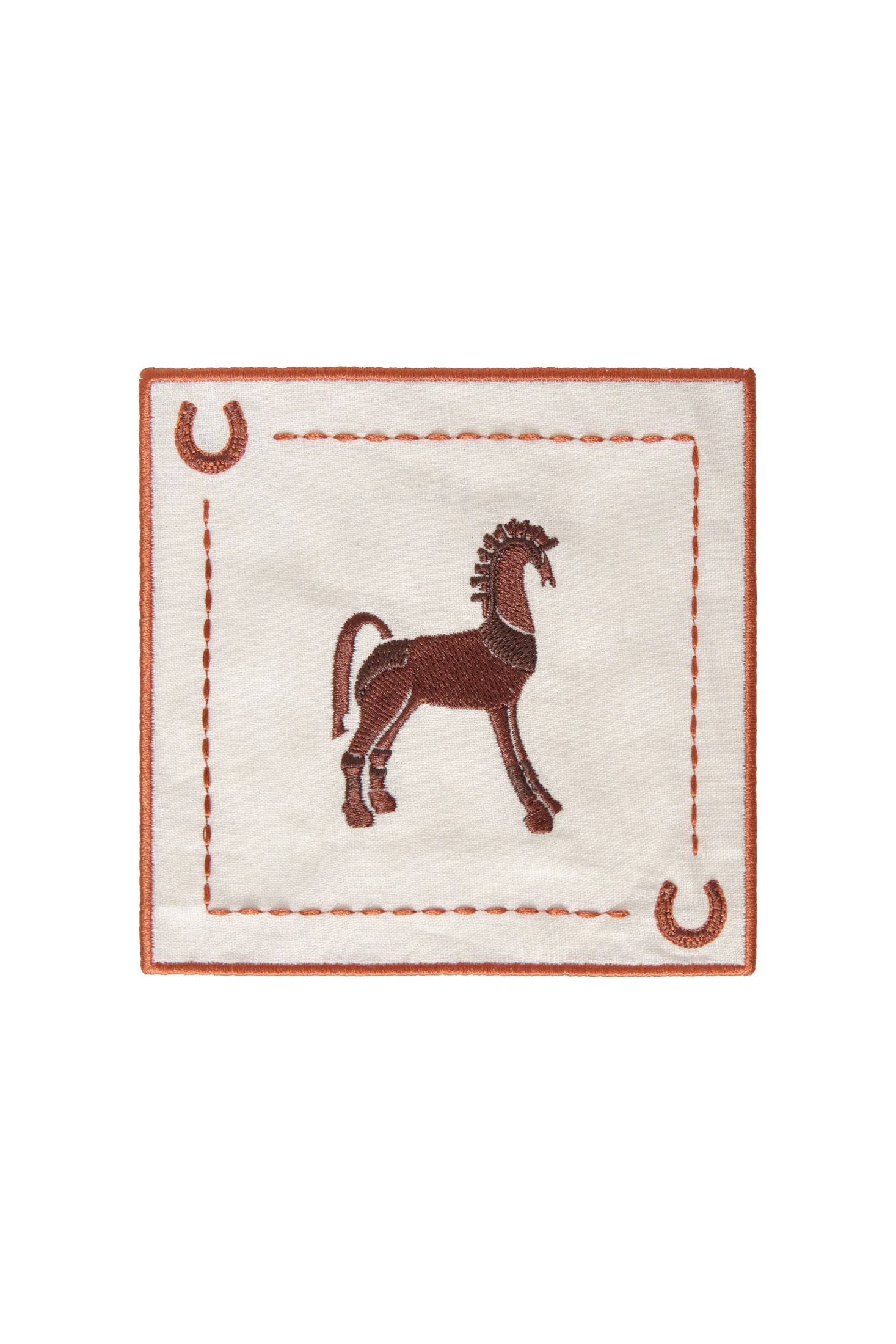 Solana Horse Cocktail Napkins / Brown & Orange - Set of 4 - imagen 1