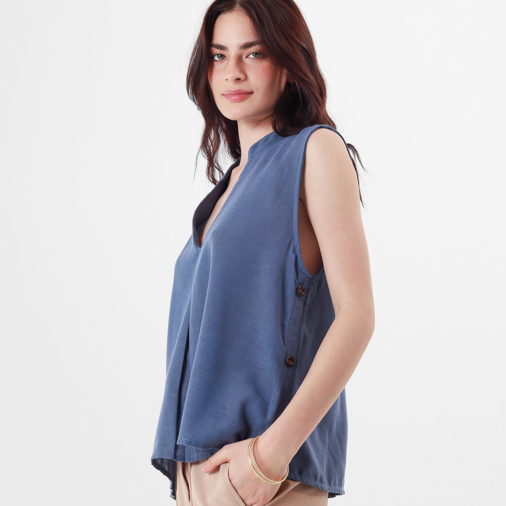 Blusa Cuello Alto Manga Sisa - imagen 1