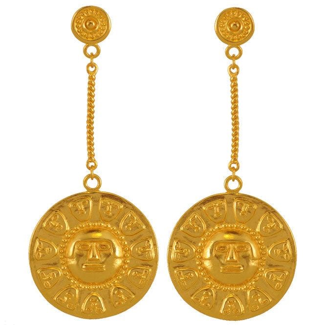 Arete largo pectoral de trece caras Nariño - imagen 1