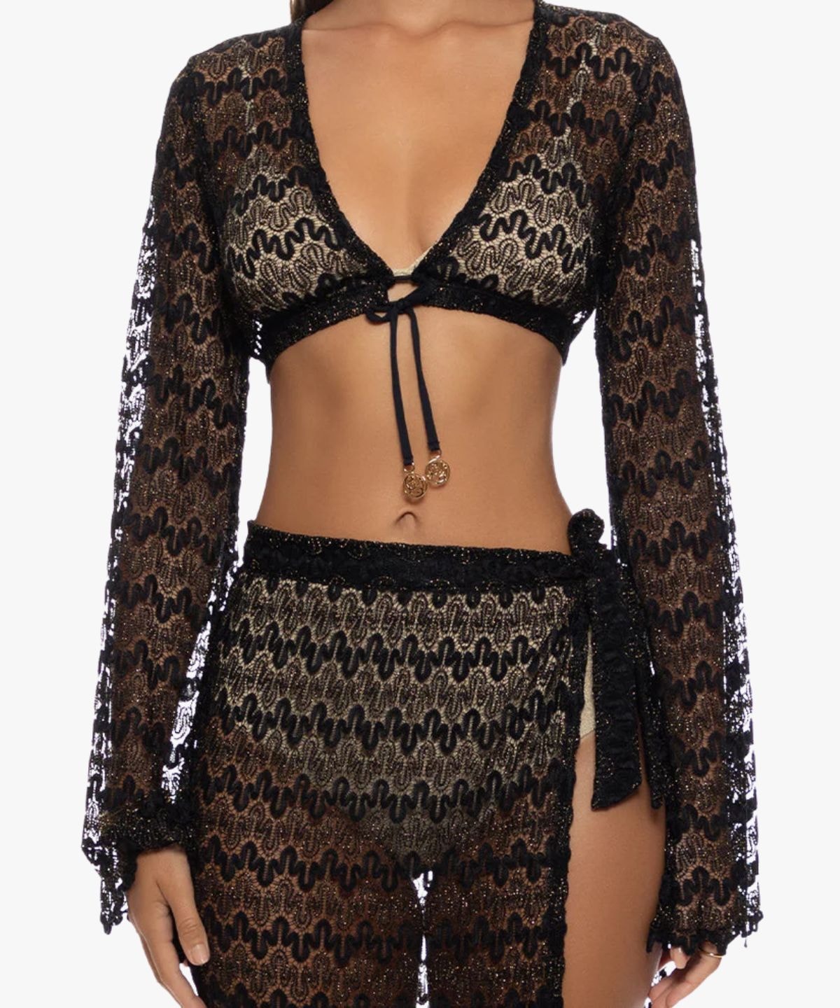 Midnight Currents Long Sleeve Crop Top - imagen 1