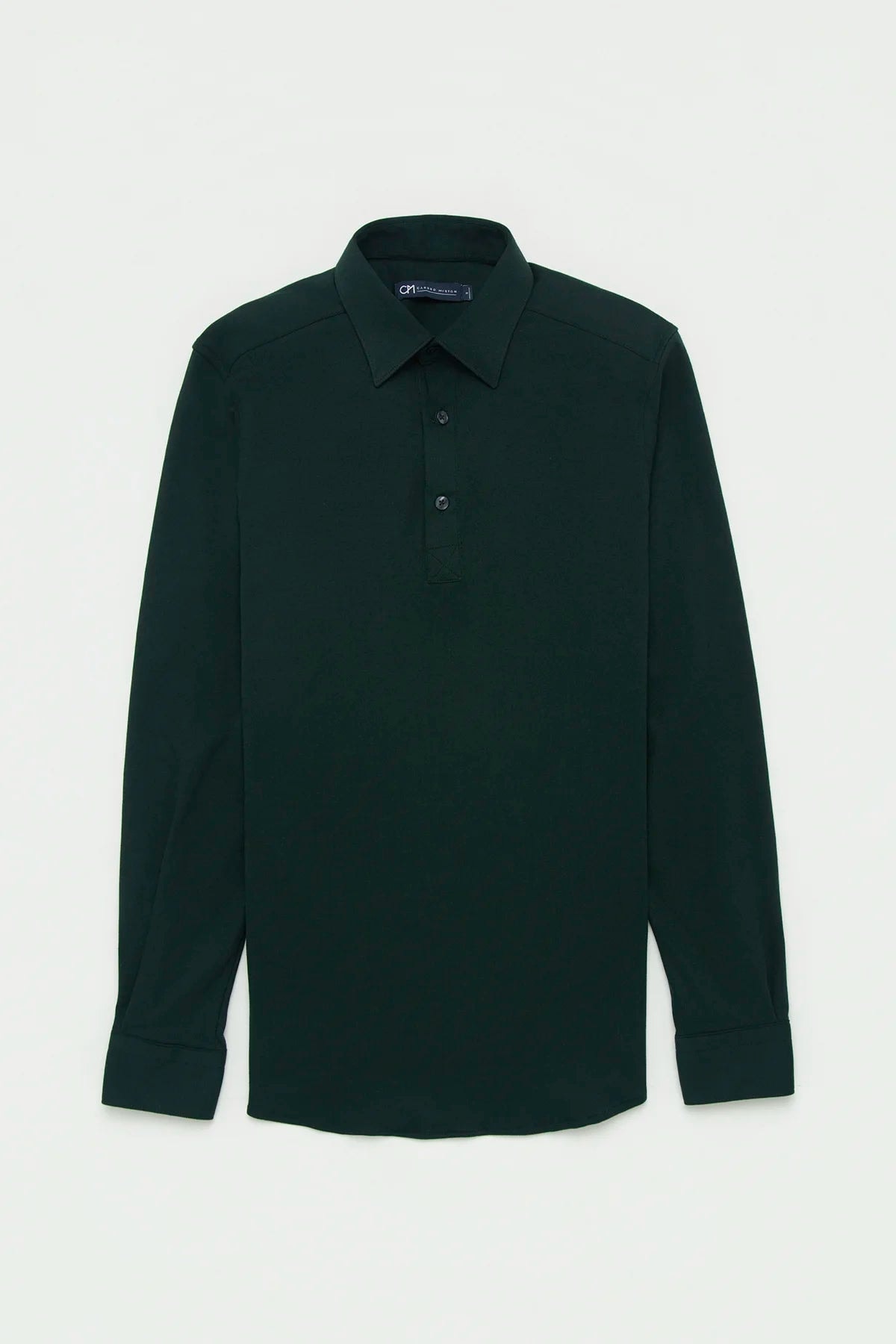 Camisa Piqué Polera Algodón Verde Botella - imagen 1