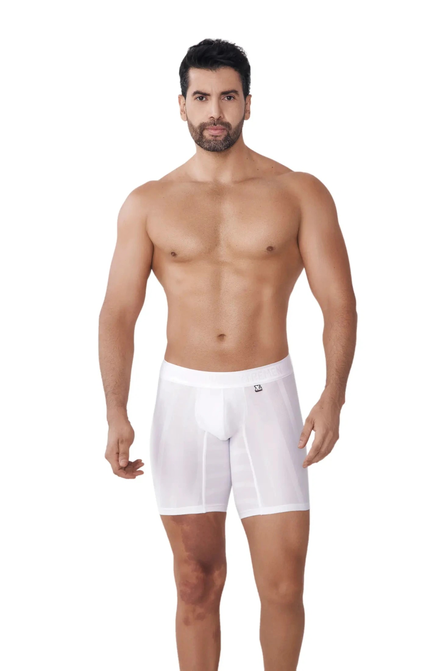 BOXER MICROFIBRA DESAGUJADO MALLA BLANCO - imagen 1