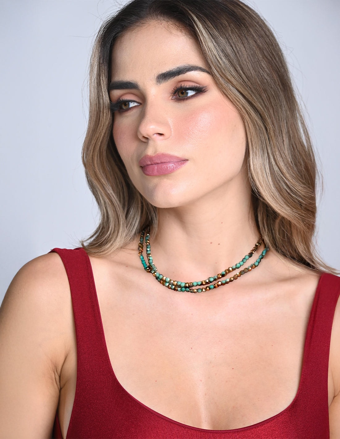 Choker Kiran Mint Green + Golden - imagen 1