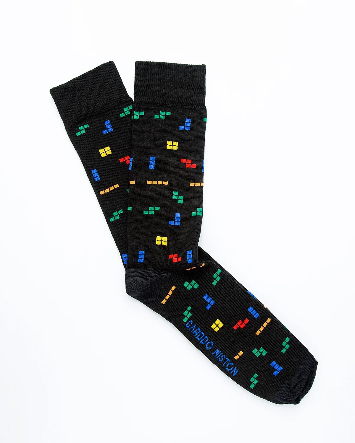 Medias Algodón Estampado Tetris - Fondo Negro - imagen 1