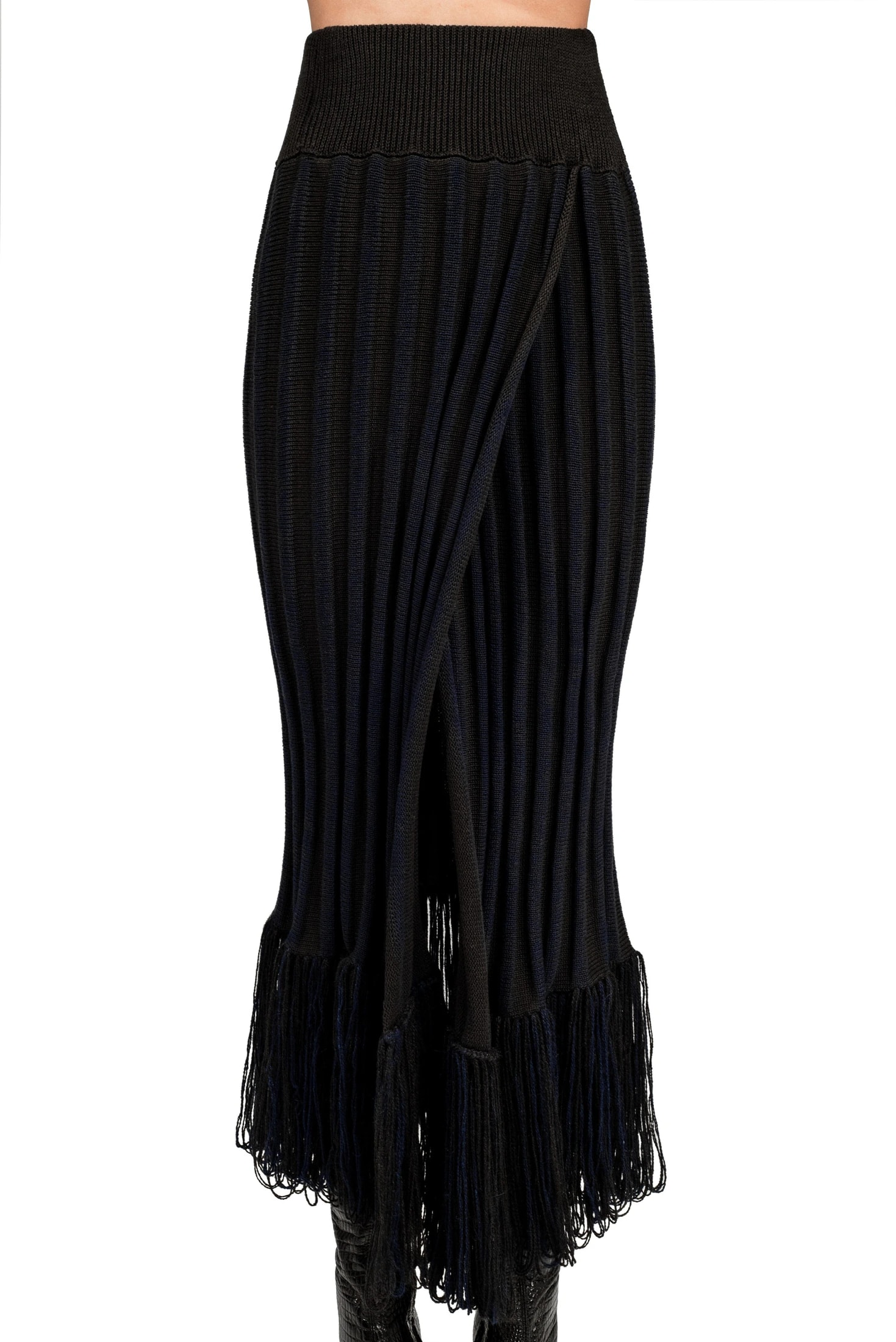 TWO TONE KNITTED RIBBED SKIRT - imagen 1