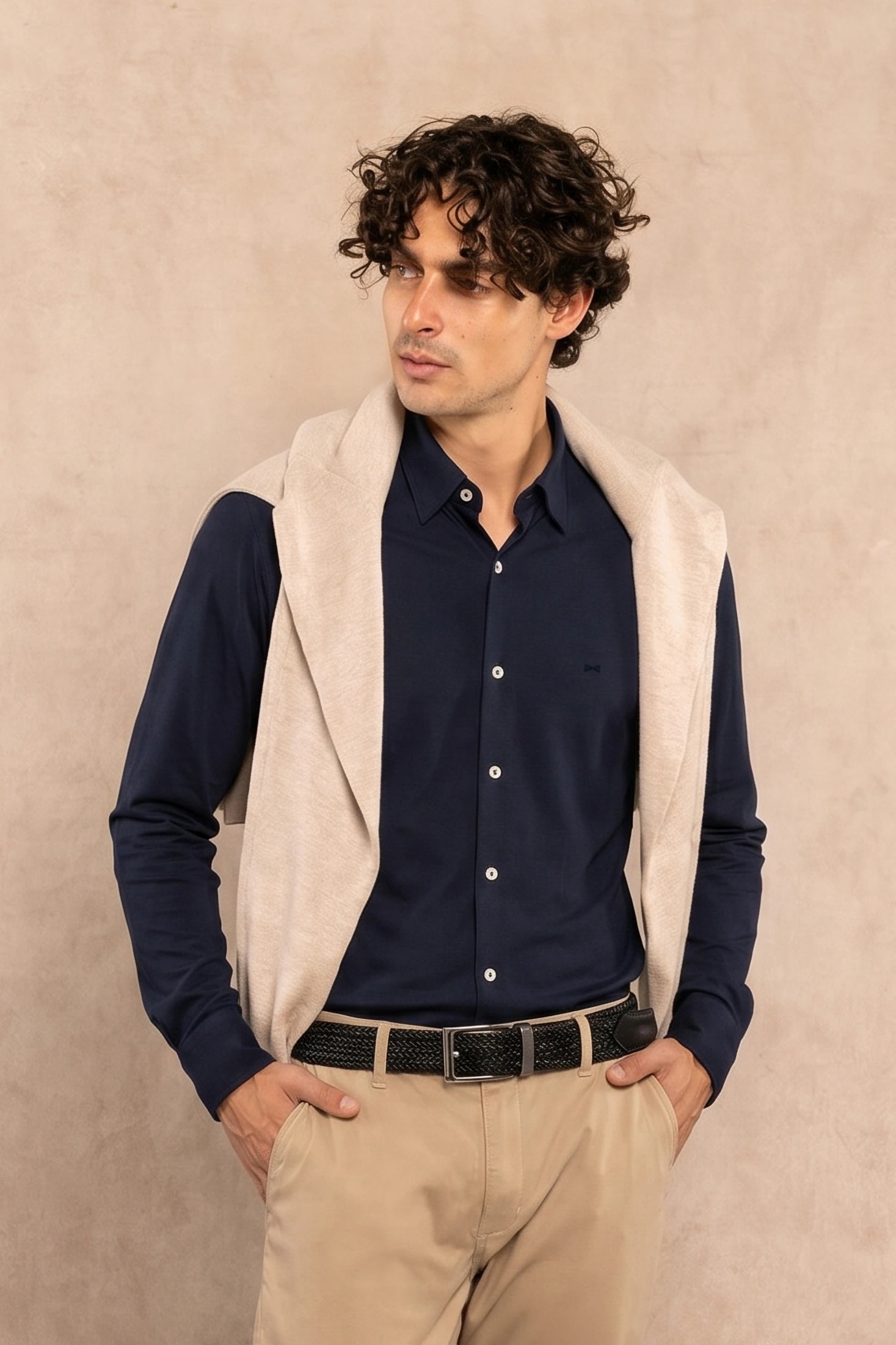 Camisa Performance Oxford Azul Oscuro - imagen 1