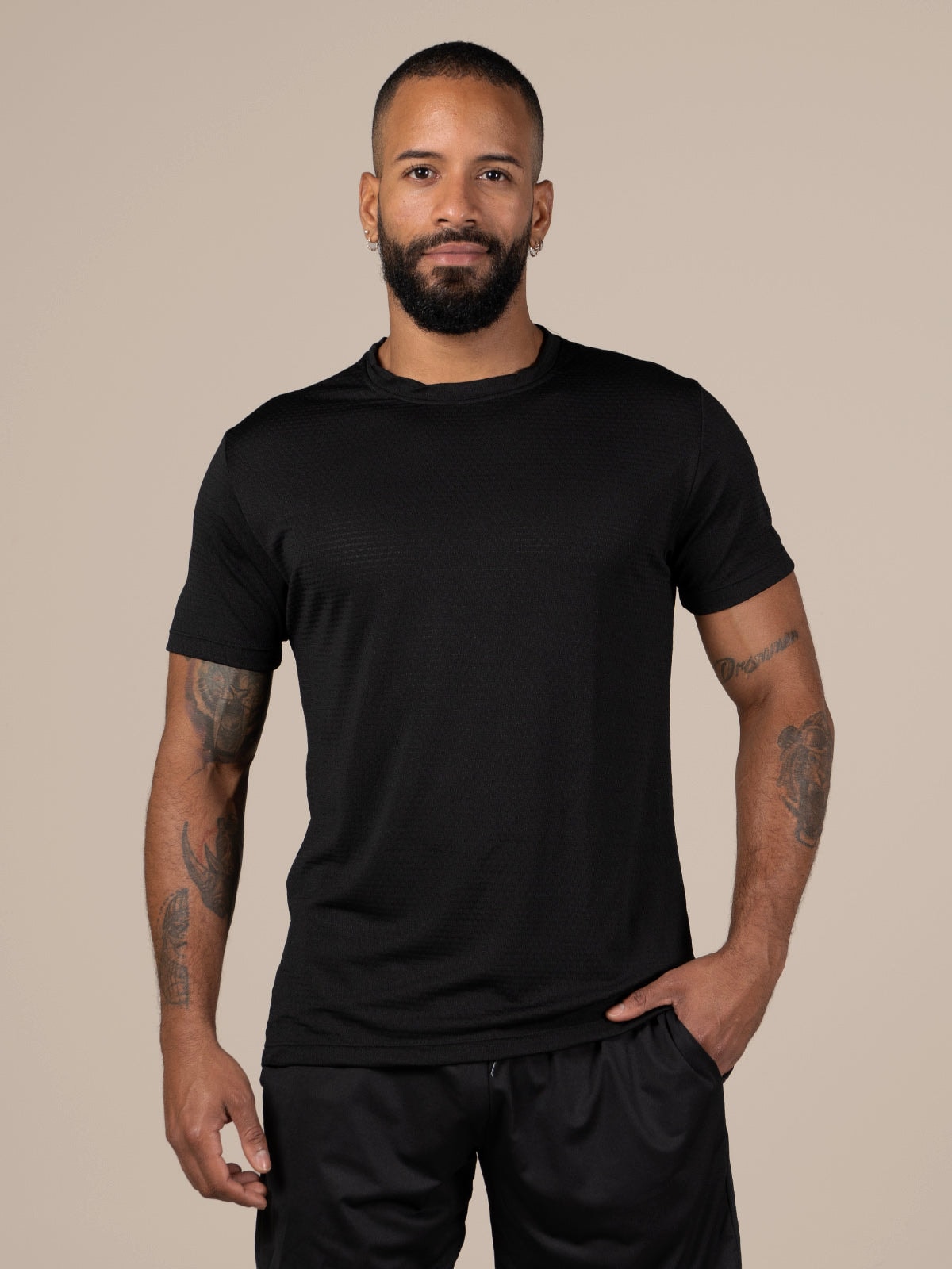 Camiseta panal hombre negra - imagen 1