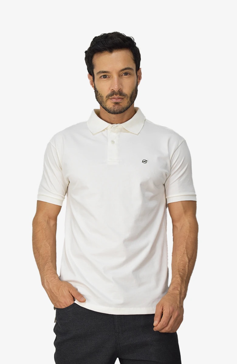 Camiseta tipo Polo Marfil para Hombre - imagen 1