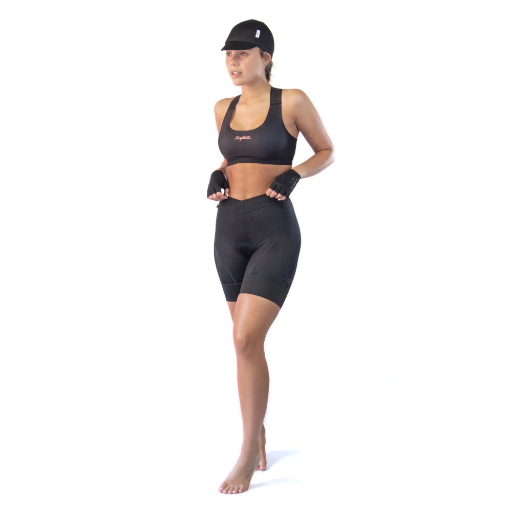 PANTALONETA CICLISMO SIN CARGADERAS NÁPOLES PARA MUJER NEGRA - imagen 1
