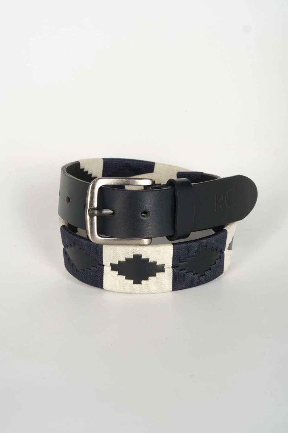 Correa Cuero Tejida Azul Navy - imagen 1