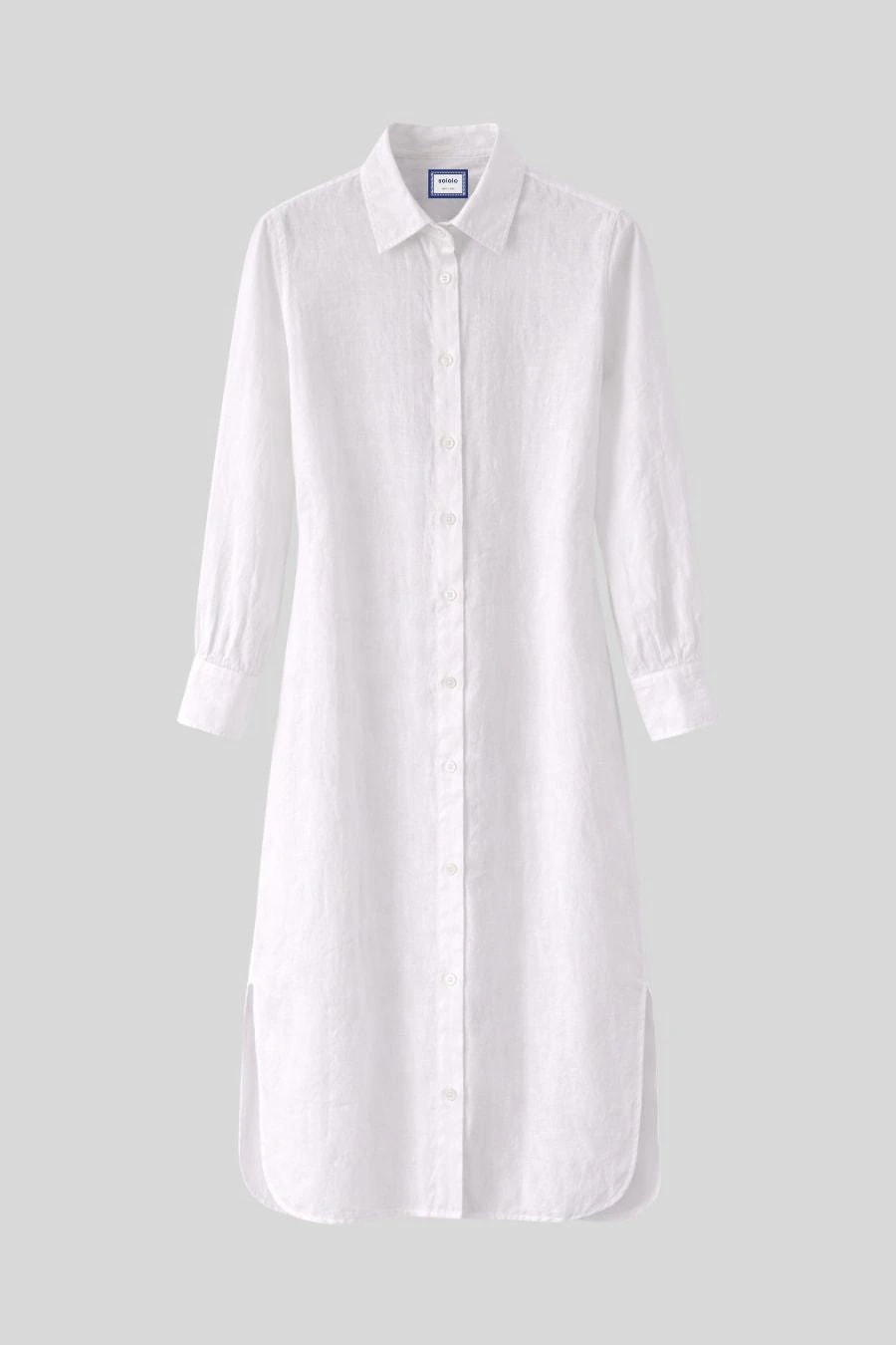 Women's dress linen martina light blue - imagen 1