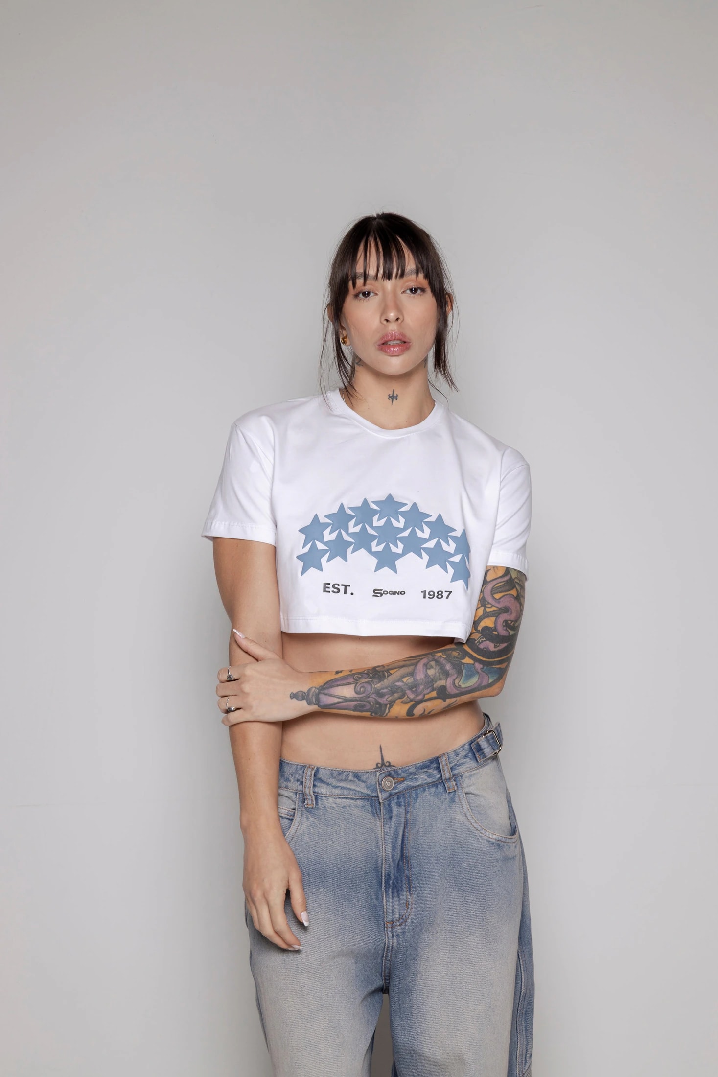 Crop-Top Courage Estrellas/Azul-Blanco - imagen 1